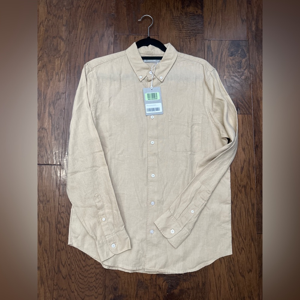 Brand New Everlane Khaki Linen Shirt Médium